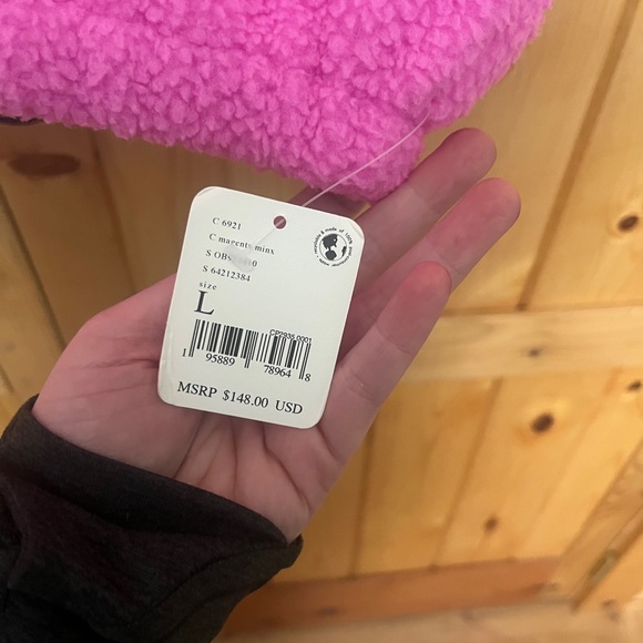 NWT Free People Women's Hit The Slopes Fleece Jacket, Magenta Minx Sz Large - Picture 7 of 10